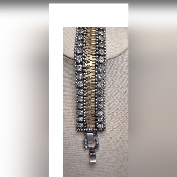 Stella & Dot Portia Gold Silver Rhinestone Bracelet Retired - Picture 2 of 16